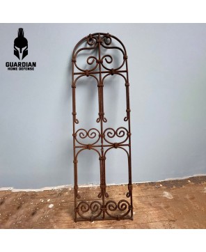 Beautiful antique rustic wrought iron grill, garden tellis, ironwork panel, rusty fence