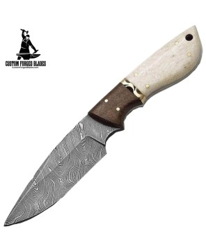 Hand-Forged Damascus Hunting Knife