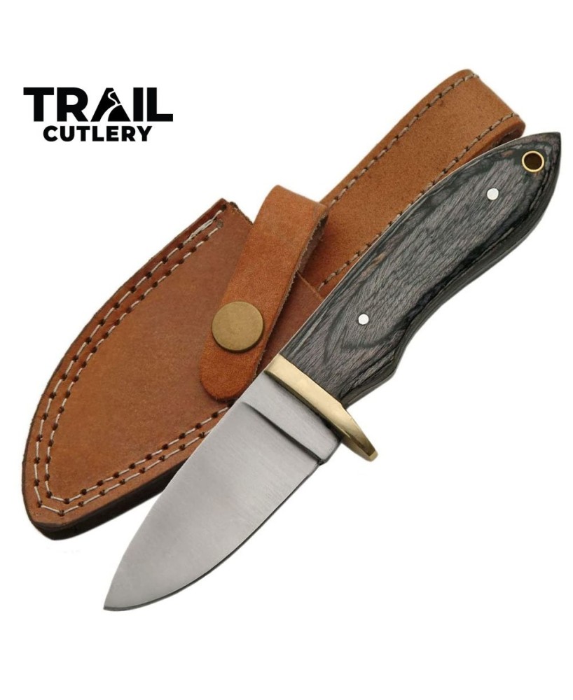 Trail Cutlery Black Wood Hunting Knife