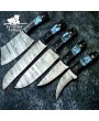 Custom Damascus Steel Chef Knife Set