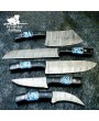 Custom Damascus Steel Chef Knife Set