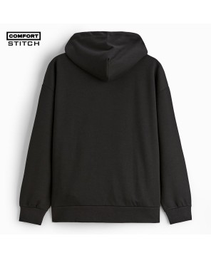 Comfort Stitch Black Technical Hoodie - Performance & Comfort