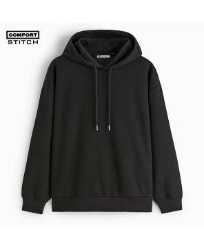 Comfort Stitch Black Technical Hoodie - Performance & Comfort