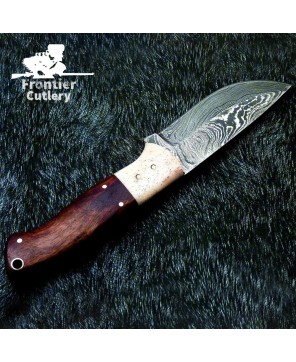 Damascus steel 8.0" handmade full tang skinning knife