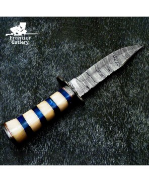 Authentic Hand-Forged Damascus Hunting Knife