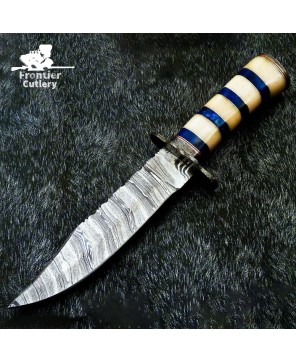 Authentic Hand-Forged Damascus Hunting Knife