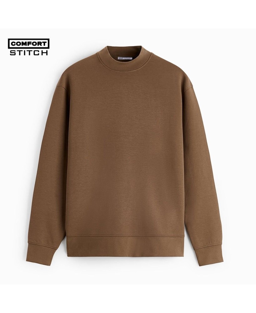 Light Brown High Neck Sweatshirt