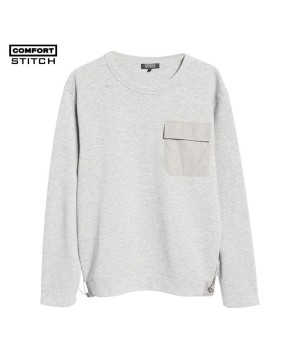 Birchin Grey Marl Flap Pocket Sweatshirt