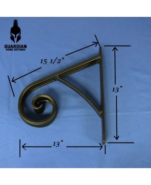 1 or 2 Step Black (Medium size style) Stair Handrail, SOLID STEEL, Railing, Wrought Iron, Metal hand rail,Sturdy Victorian