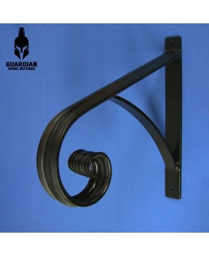 1 or 2 Step Black (Medium size style) Stair Handrail, SOLID STEEL, Railing, Wrought Iron, Metal hand rail,Sturdy Victorian