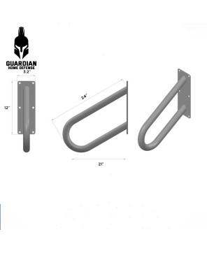 Metal Handrail for Stairs | 1-3 Steps Rail for Garage Stairs | Wall Mount Metal Handrail for Indoor or Outdoor Stairs | Safety R