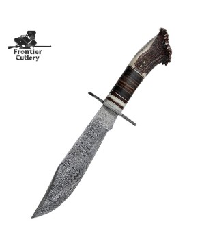 Crown Stag Damascus Bowie