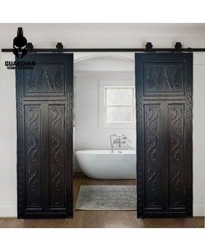 Hand Carved Black Custom Build Doors, Antique Sliding Barn Door, Custom Size Interior Exterior Doors, Hinged Doors, Pocket Door,