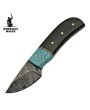 Damascus Steel Skinning Knife Horn Turquoise - Damascus Maker