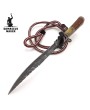 Damascus Bowie Knife, Rosewood Bone Bull Horn