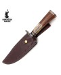 Damascus Bowie Knife, Rosewood Bone Bull Horn