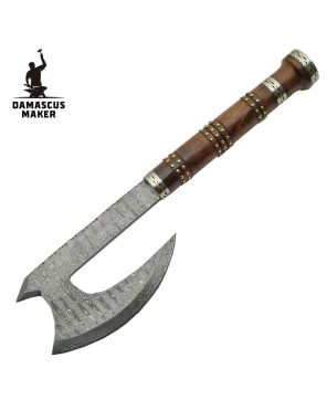 Damascus Steel Rosewood Axe