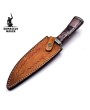 Handmade Damascus Steel Bowie Knife with Leather Sheath