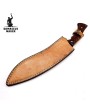 Damascus Kukri Knife with Leather Sheath