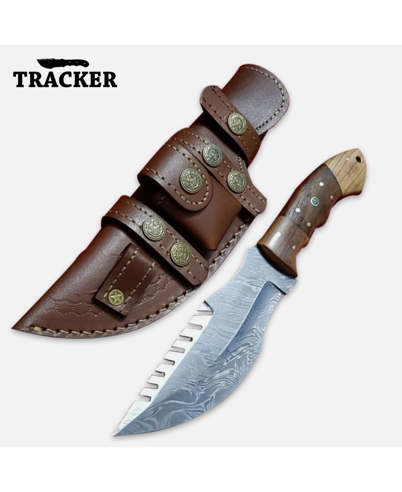 High-Quality Damascus Steel Tracker Knife - Custom Handmade