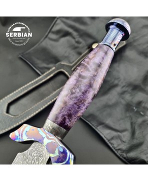 TITANIUM MOSAIC DAMASCUS DAGGER BY SERBIAN KNIVES