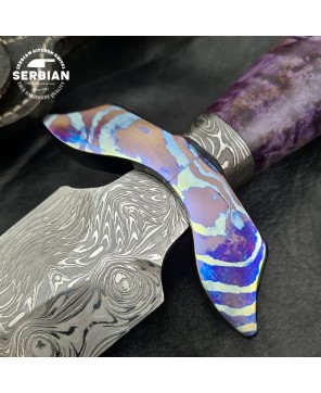 TITANIUM MOSAIC DAMASCUS DAGGER BY SERBIAN KNIVES