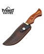 Damascus Hunting Knife Wood & Brass Handle