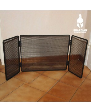 Vintage trifold fireplace screen Firescreen Fire guard Spark guard Farmhouse Countryside house