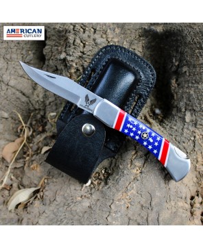 American Flag Handle Folding Knife – Stainless Steel, Premium Quality