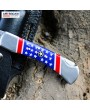 Handmade American Flag Pocket Knife "ARMY STRONG" Engraving on Blade