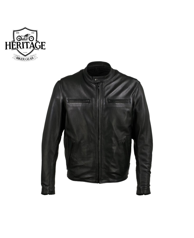 USA Made Black Leather Motorcycle Jacket