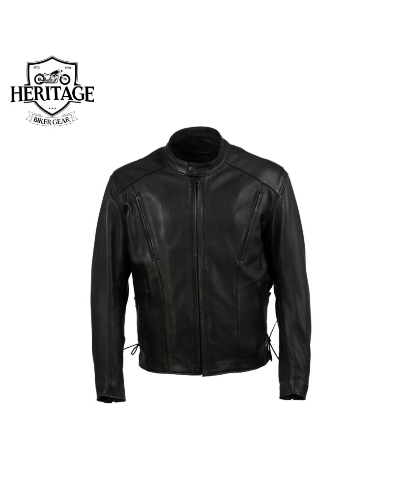 USA-Made Black Leather Motorcycle Jacket