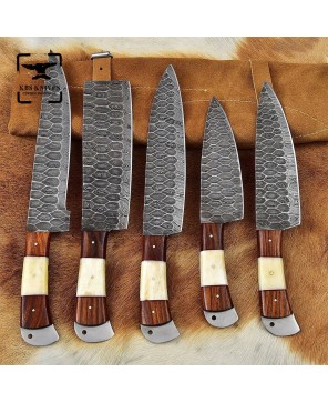 Rosewood & Bone Chef's Knife Set - Precision & Comfort