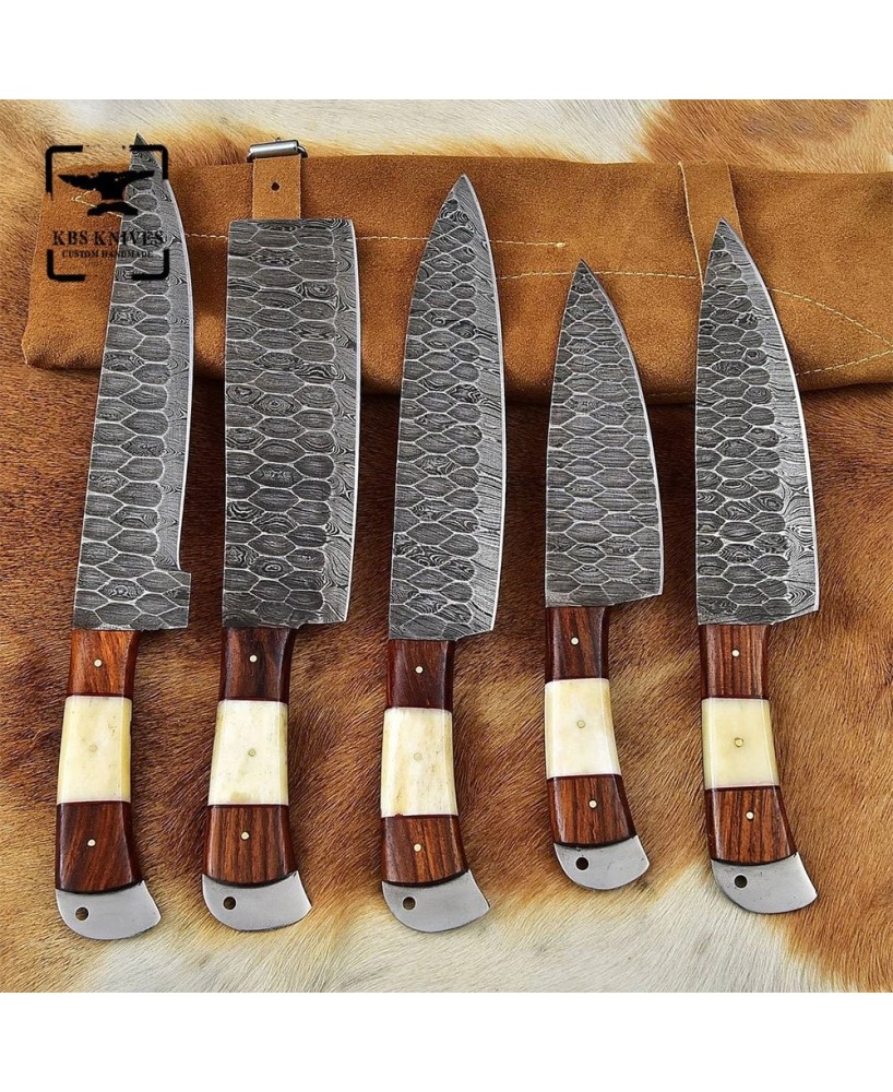 Rosewood & Bone Chef's Knife Set - Precision & Comfort