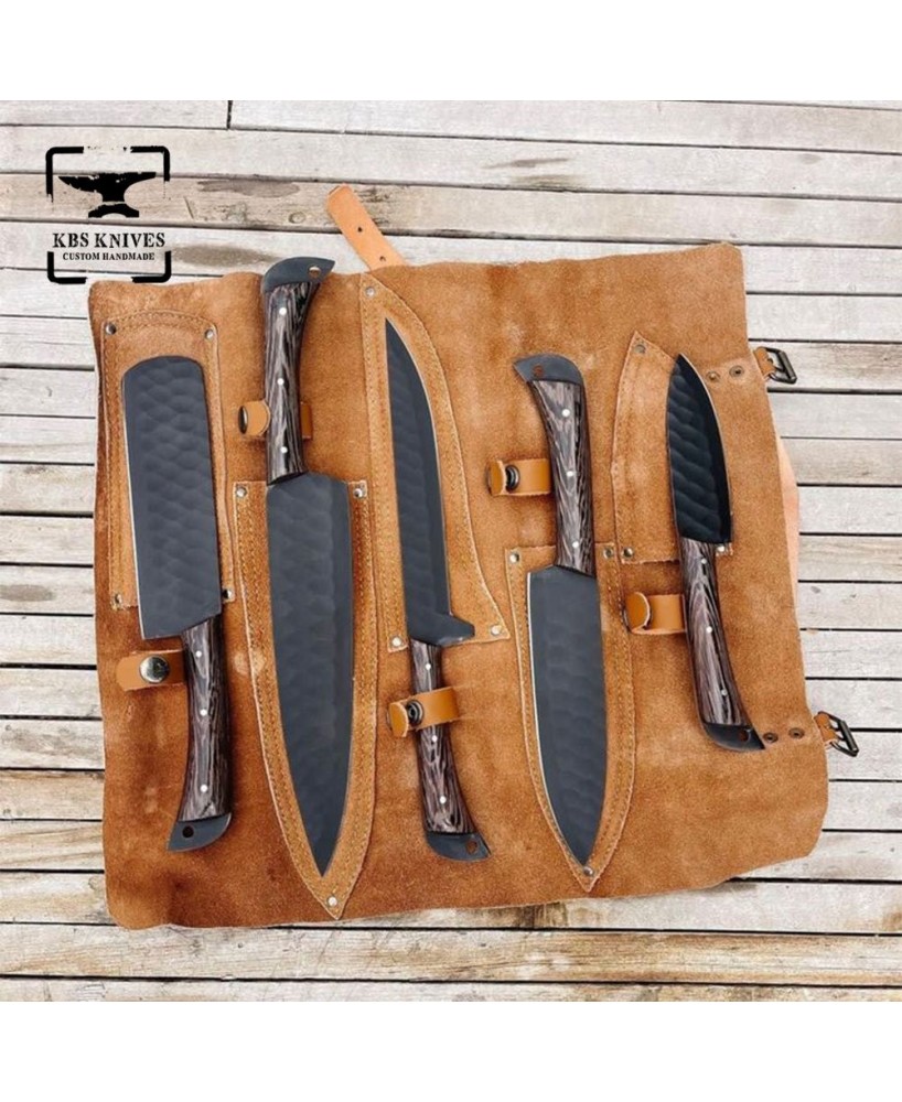 Wenge Wood Chef Knife Set - Precision & Comfort