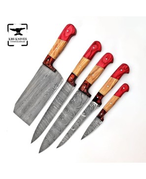 Exotic Wood Chef Knife Set - Precision & Elegance