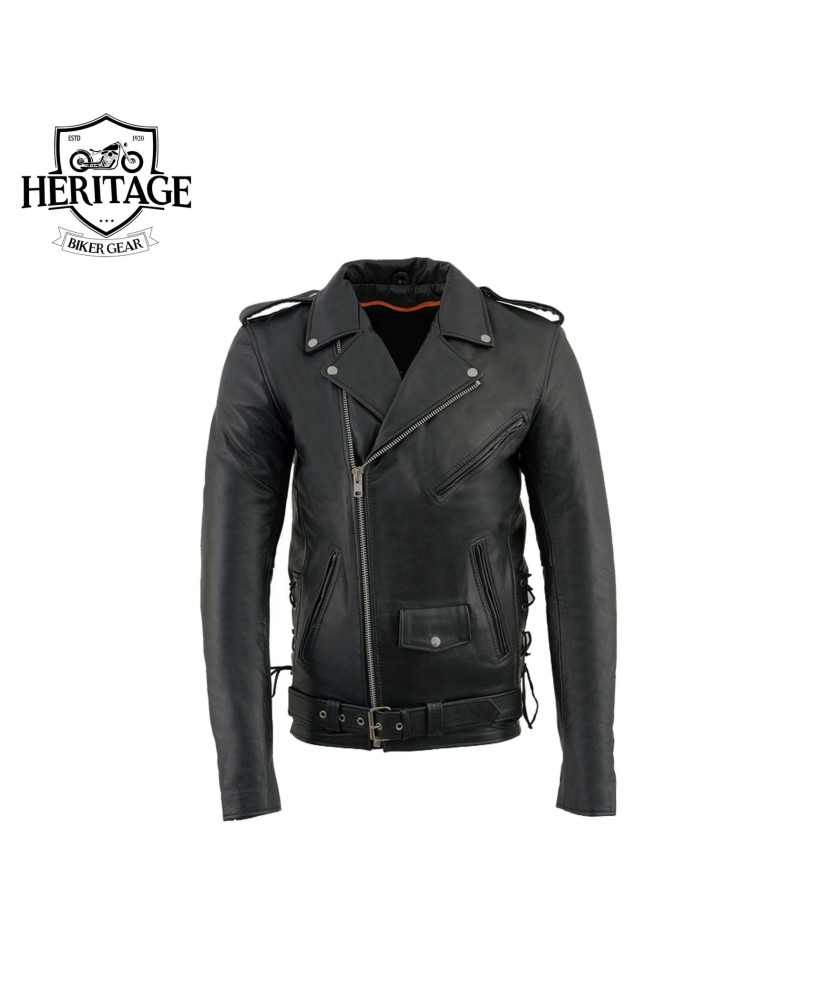 Tall Men's Classic Side Lace Motorcycle Jacket