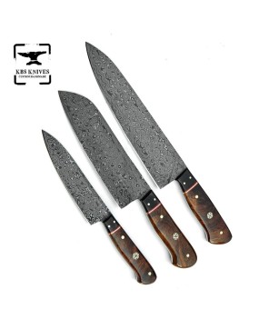 Burl Wood Chef Knife Set