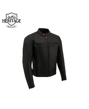 Black Leather Vented Jacket