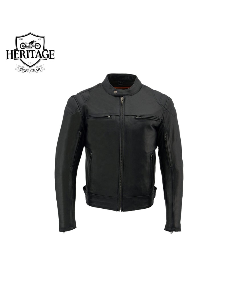 Black Leather Vented Jacket