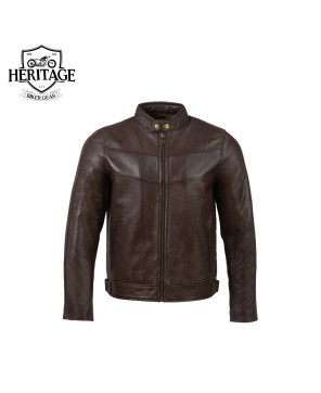 Brown Cafe Racer Jacket