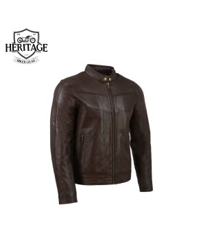 Brown Cafe Racer Jacket