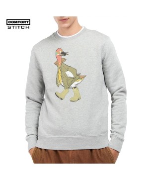 Duck Graphic Crewneck Sweatshirt in Grey Marl