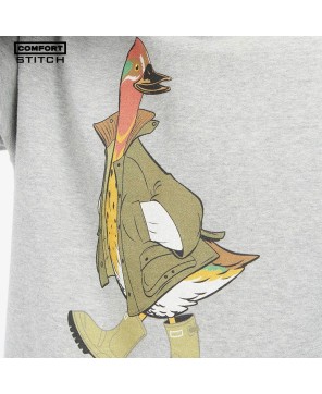 Duck Graphic Crewneck Sweatshirt in Grey Marl