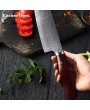 Damascus Steel Kitchen Knife - Red Pakka Wood Handle