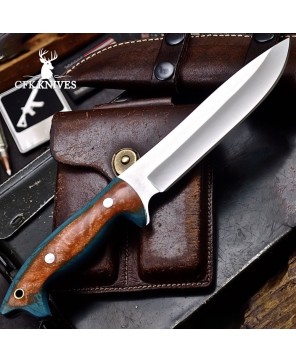 Handmade D2 Tool Steel Bushcraft Knife | 5 3/4" Drop Point Blade