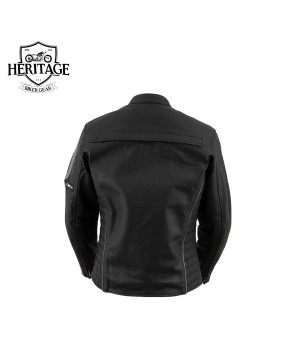 Heritage Women’s Black Silver Vented Moto Jacket