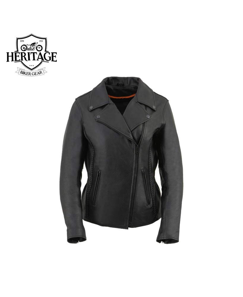 Heritage Women's Braided Leather Jacket