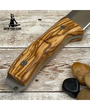 Premium Bushcraft Knife | Olive Handle