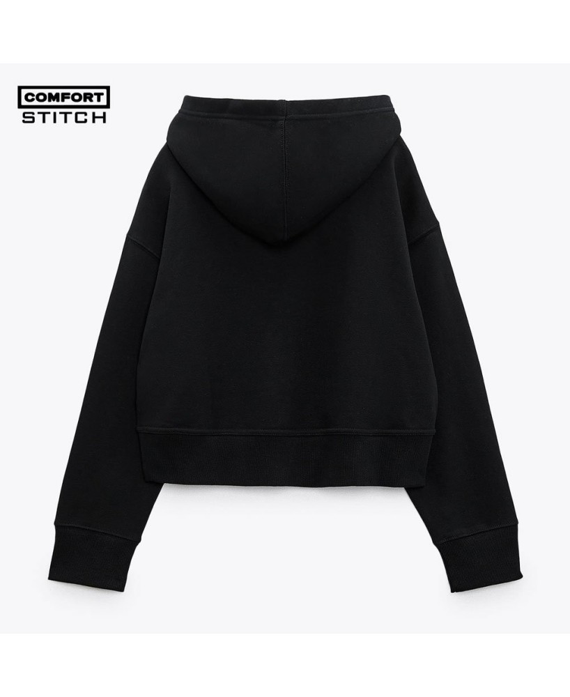 HOODED RIB SWEATSHIRT